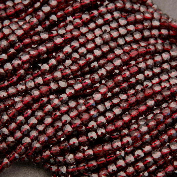 Red Garnet A · Microfaceted · Cube · 4mm, Tejas Beads, Beads