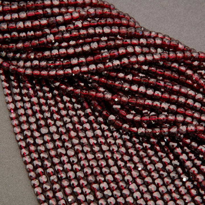 Red Garnet A · Microfaceted · Cube · 4mm, Tejas Beads, Beads