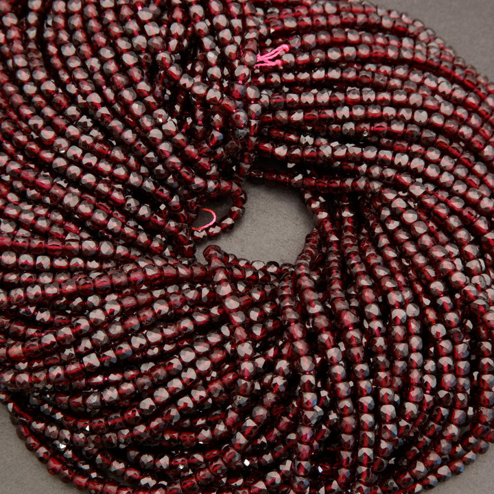 Red Garnet A · Microfaceted · Cube · 4mm, Tejas Beads, Beads