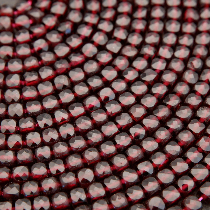 Red Garnet A · Microfaceted · Cube · 4mm, Tejas Beads, Beads