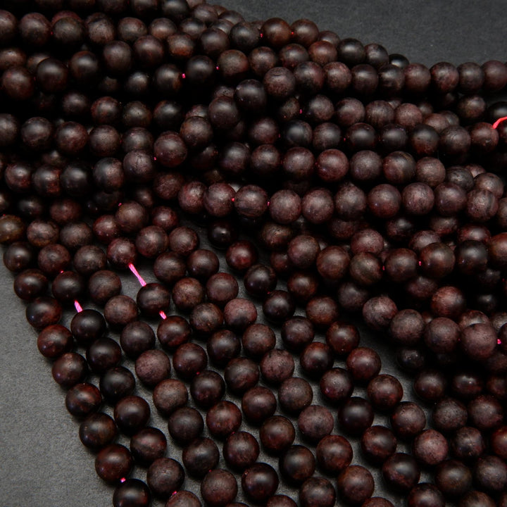 Red garnet matte finish beads.
