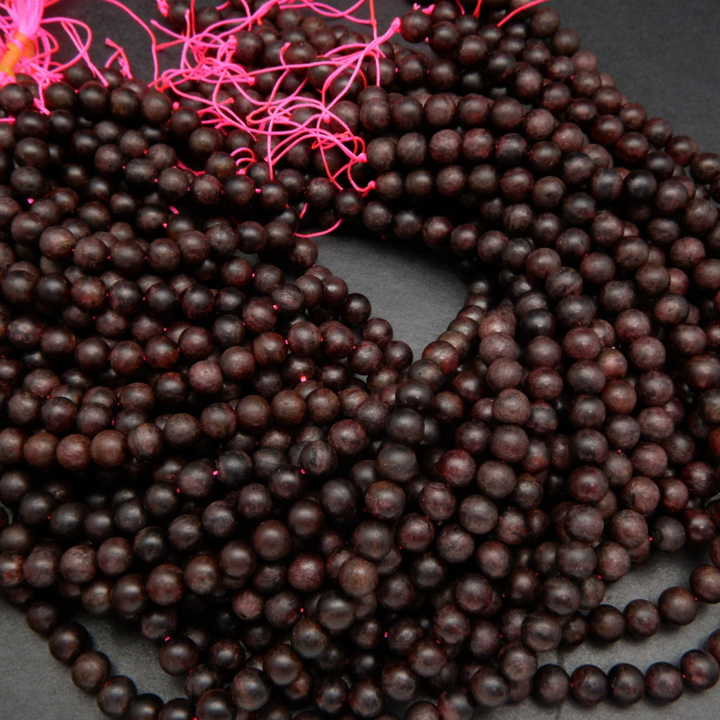 Red garnet matte finish beads.