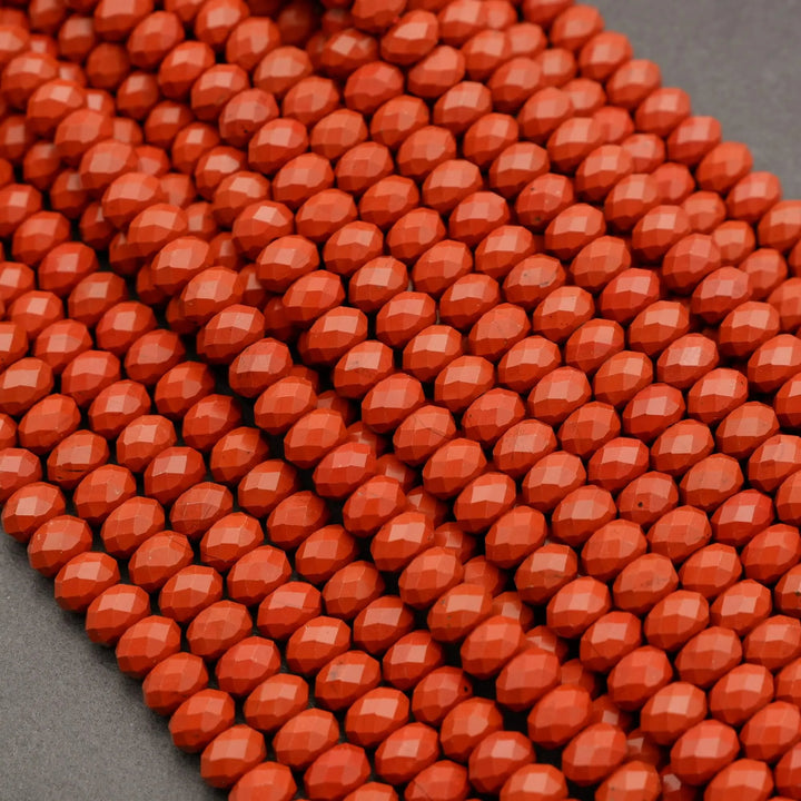 Red Jasper · Faceted · Rondelle · 6mm, 8mm, Tejas Beads, Beads