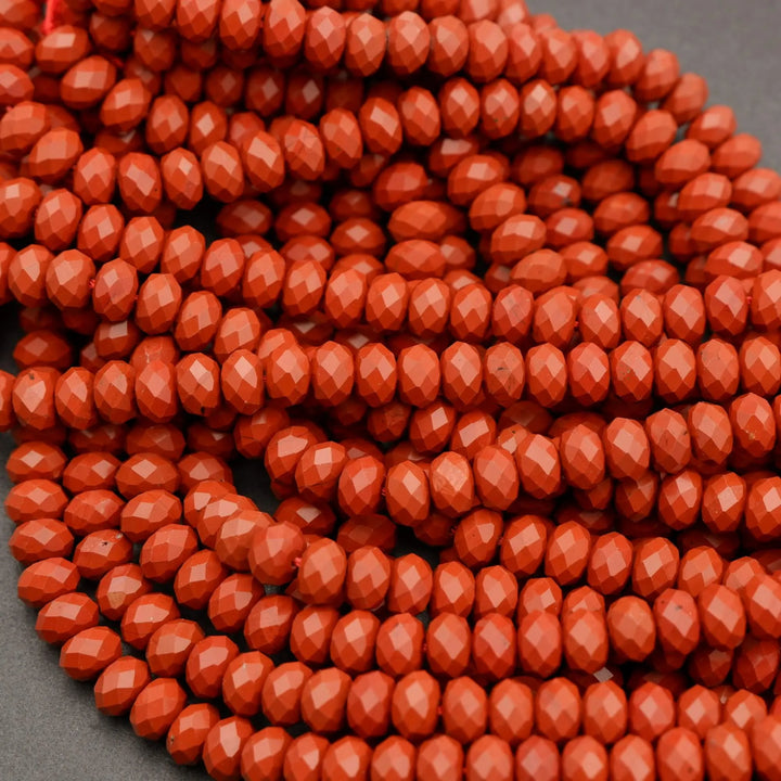 Red Jasper · Faceted · Rondelle · 6mm, 8mm, Tejas Beads, Beads