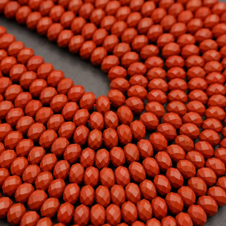 Red Jasper · Faceted · Rondelle · 6mm, 8mm, Tejas Beads, Beads