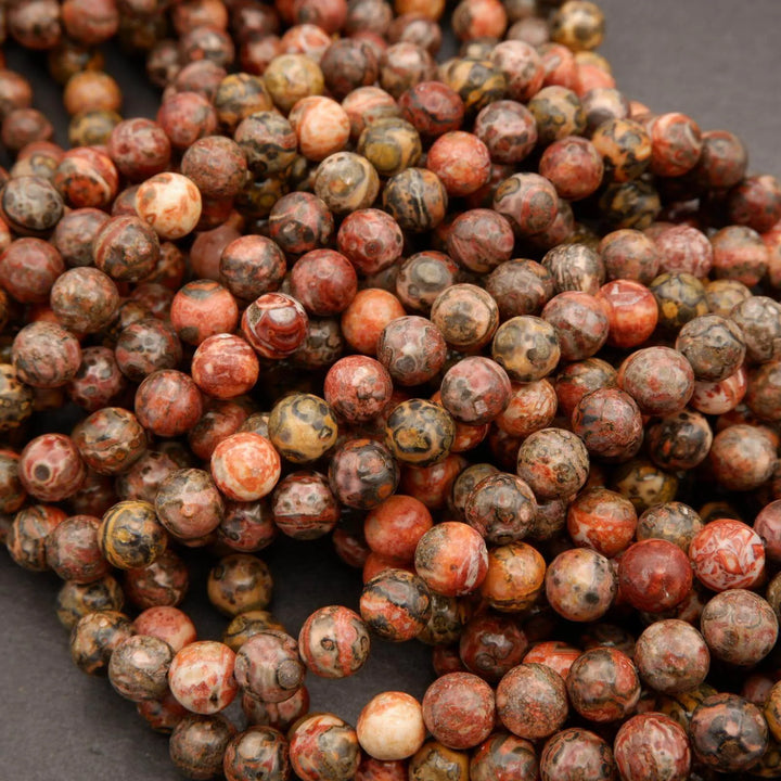 Red Leopard Skin Jasper · Smooth · Round · 4mm, 6mm, 8mm, 10mm, Tejas Beads, Beads