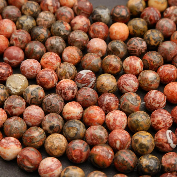 Red Leopard Skin Jasper · Smooth · Round · 4mm, 6mm, 8mm, 10mm, Tejas Beads, Beads