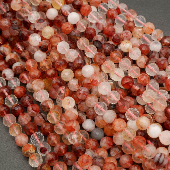 Red Lepidocrocite Hematoid Quartz · Faceted · Round · 6mm, 8mm, 10mm, Tejas Beads, Beads