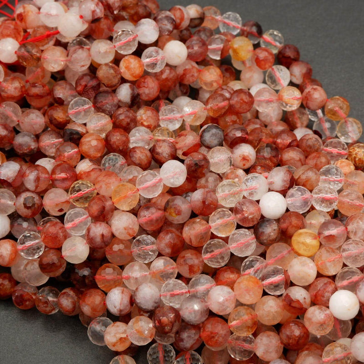 Red Lepidocrocite Hematoid Quartz · Faceted · Round · 6mm, 8mm, 10mm, Tejas Beads, Beads