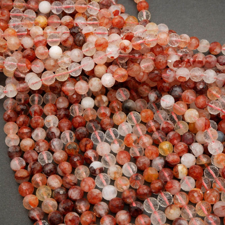 Red Lepidocrocite Hematoid Quartz · Faceted · Round · 6mm, 8mm, 10mm, Tejas Beads, Beads