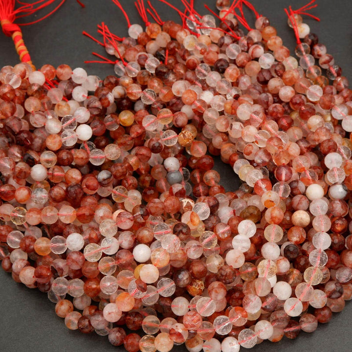 Red Lepidocrocite Hematoid Quartz · Faceted · Round · 6mm, 8mm, 10mm, Tejas Beads, Beads