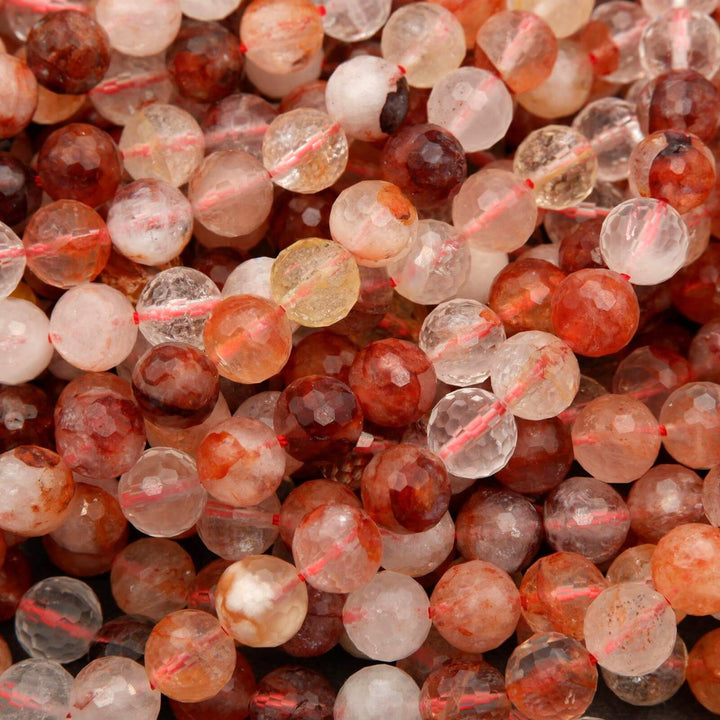 Red Lepidocrocite Hematoid Quartz · Faceted · Round · 6mm, 8mm, 10mm, Tejas Beads, Beads