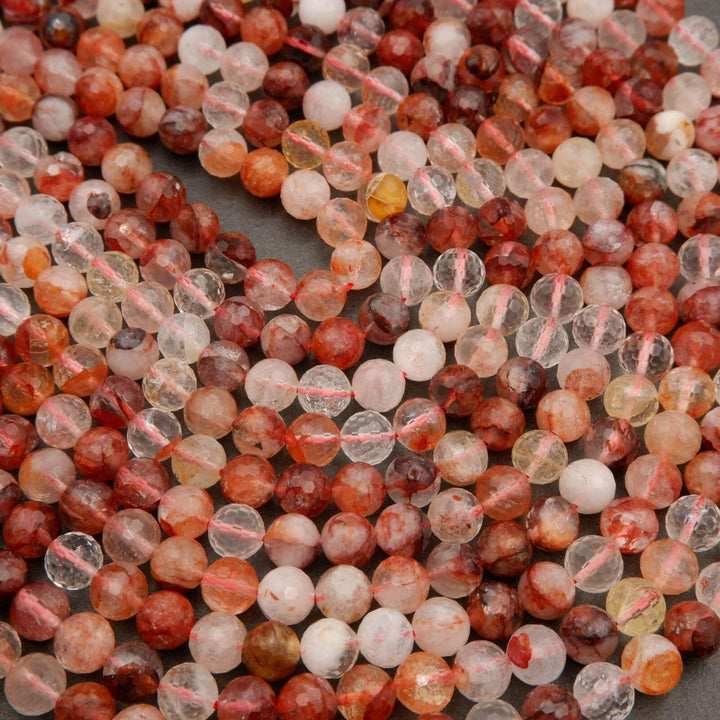 Red Lepidocrocite Hematoid Quartz · Faceted · Round · 6mm, 8mm, 10mm, Tejas Beads, Beads