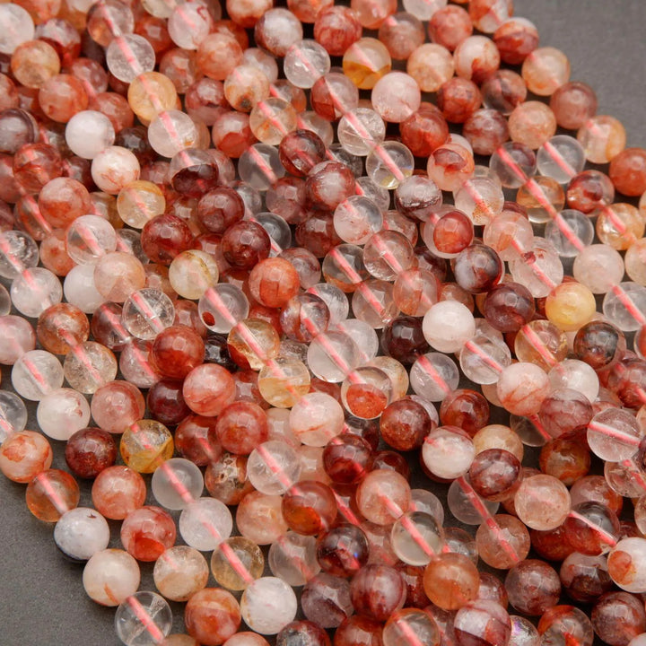 Red Lepidocrocite Hematoid Quartz · Smooth · Round · 6mm, 8mm, 10mm, Tejas Beads, Beads