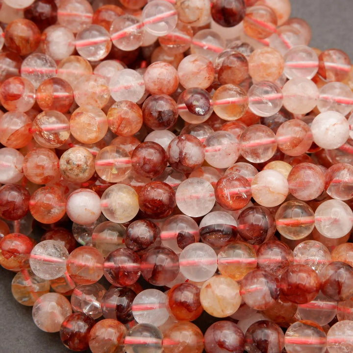 Red Lepidocrocite Hematoid Quartz · Smooth · Round · 6mm, 8mm, 10mm, Tejas Beads, Beads