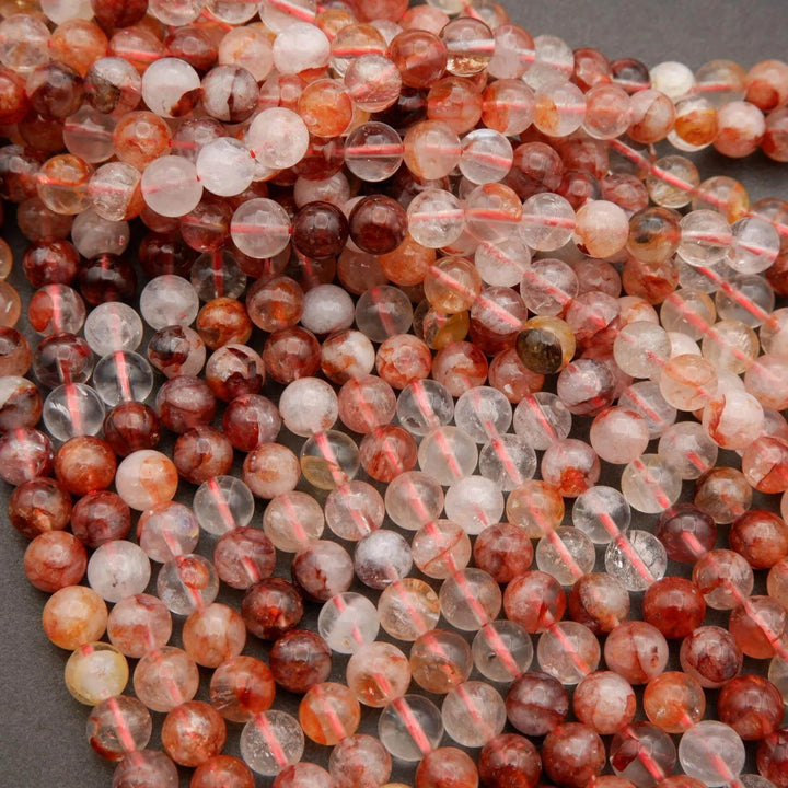 Red Lepidocrocite Hematoid Quartz · Smooth · Round · 6mm, 8mm, 10mm, Tejas Beads, Beads