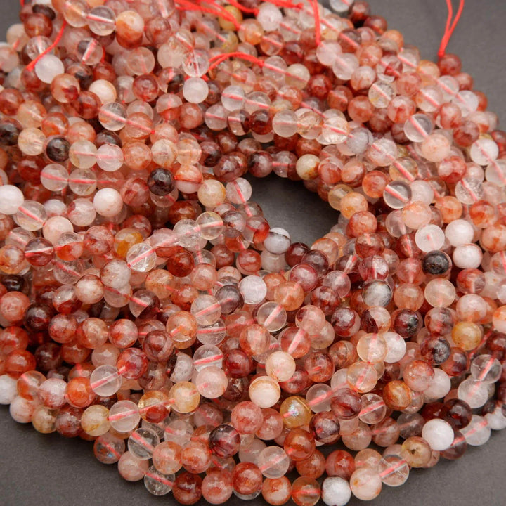 Red Lepidocrocite Hematoid Quartz · Smooth · Round · 6mm, 8mm, 10mm, Tejas Beads, Beads