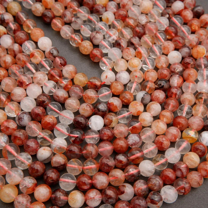 Red Lepidocrocite Hematoid Quartz · Smooth · Round · 6mm, 8mm, 10mm, Tejas Beads, Beads