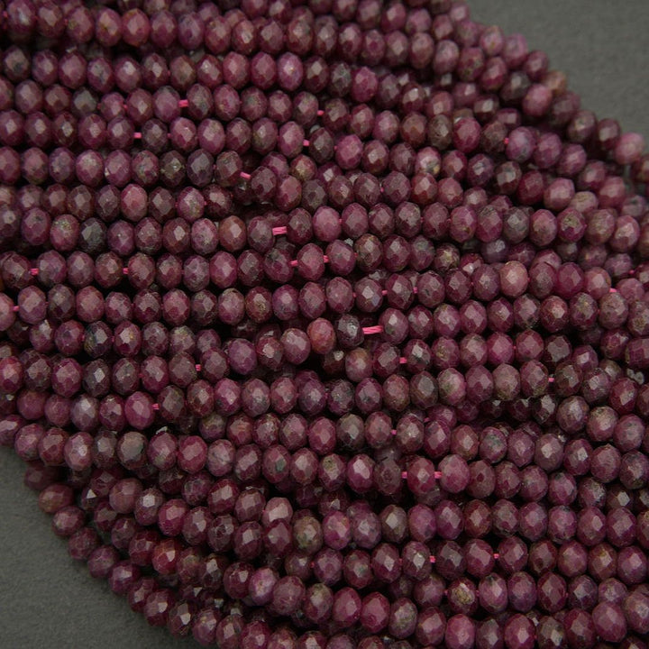 Red ruby stone beads for jewelry making