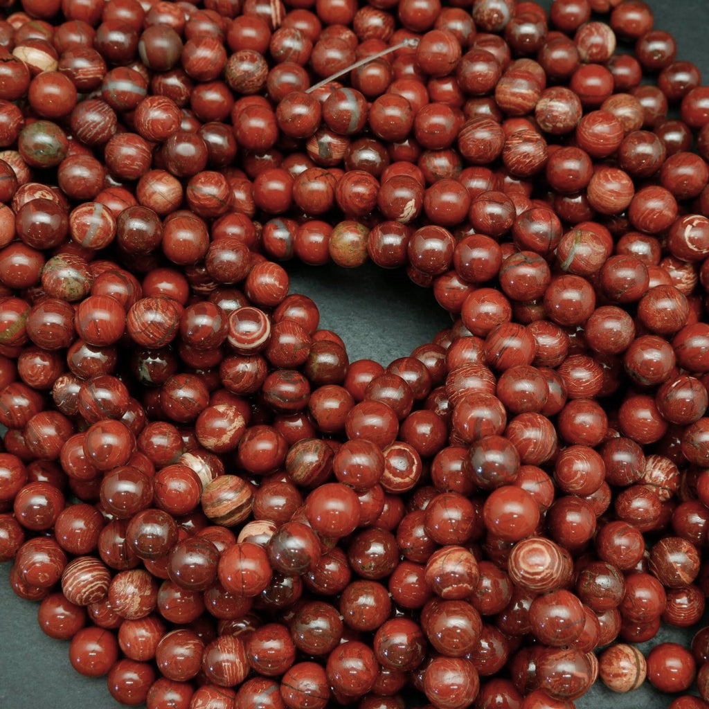 Red Snakeskin Jasper Beads.