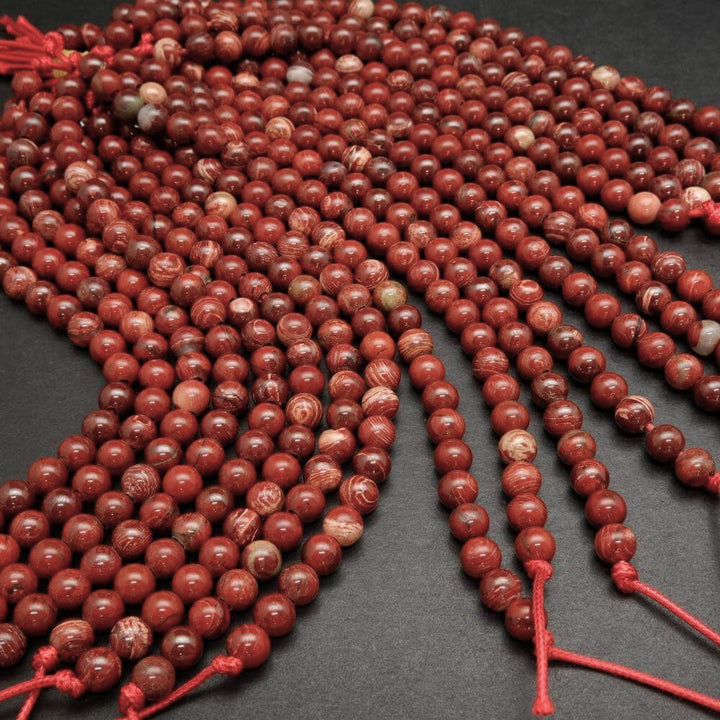Red snakeskin jasper beads.