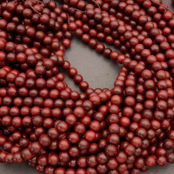 Mahogany Rosewood · Smooth · Round · 6mm, 8mm, 10mm, Tejas Beads, Beads