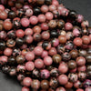 Pink rhodonite beads.