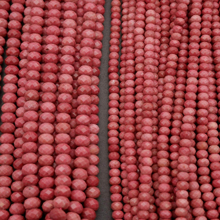 Pink Rhodonite A · Faceted · Rondelle · 6mm, 8mm, Tejas Beads, Beads