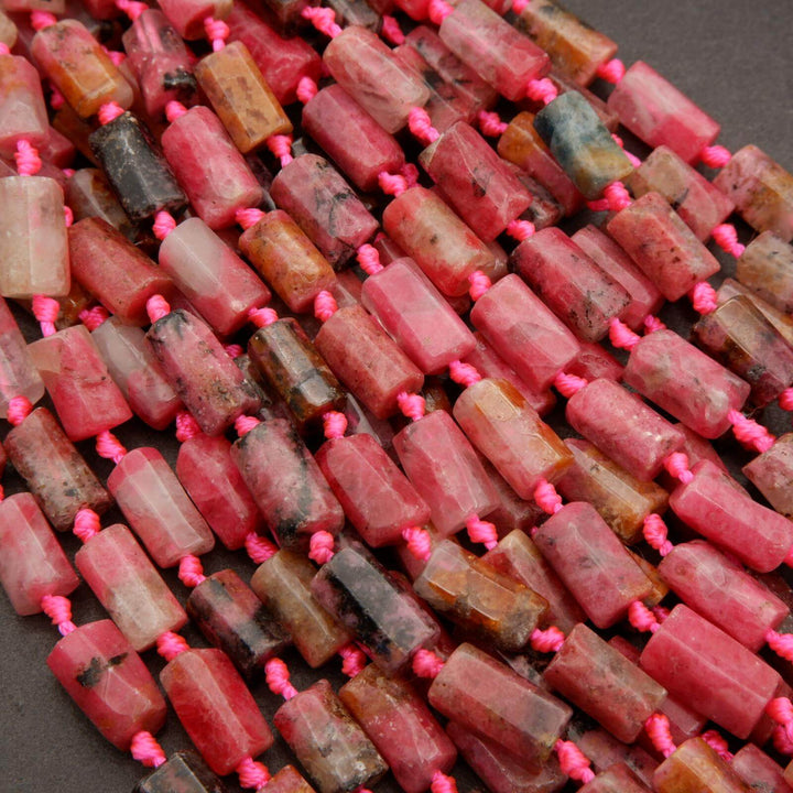 Madagascar Rhodonite · Smooth · Freeform Tube · 8mm, Tejas Beads, Beads
