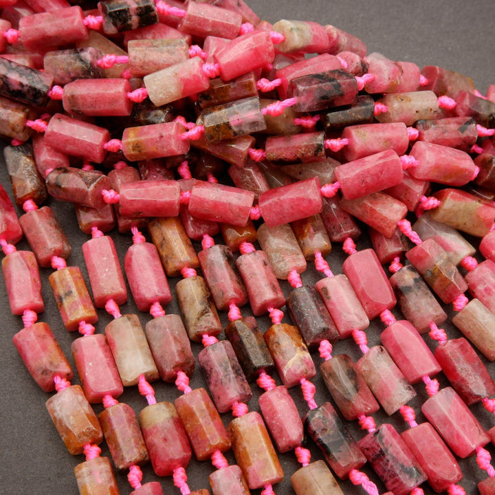 Madagascar Rhodonite · Smooth · Freeform Tube · 8mm, Tejas Beads, Beads