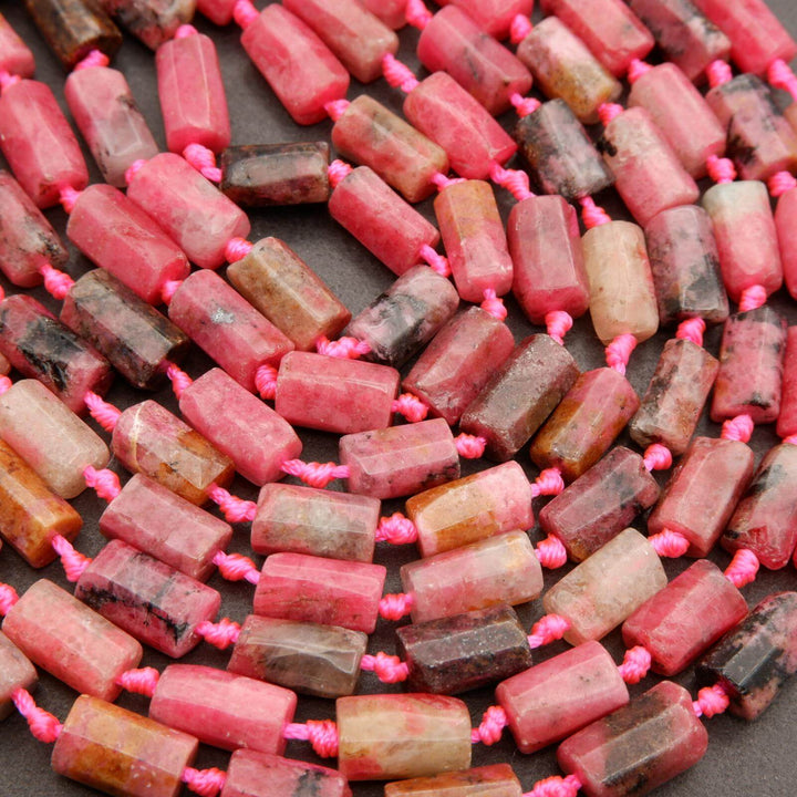 Madagascar Rhodonite · Smooth · Freeform Tube · 8mm, Tejas Beads, Beads