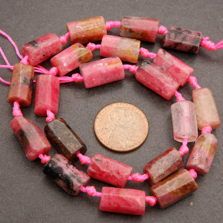Madagascar Rhodonite · Smooth · Freeform Tube · 8mm, Tejas Beads, Beads