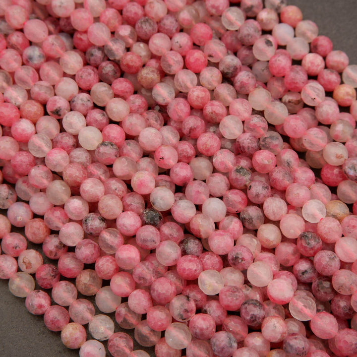 Rhodonite in Quartz · Faceted · Round · 6mm, Tejas Beads, Beads