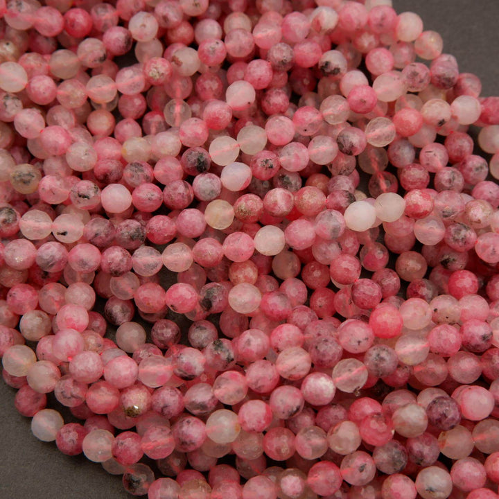 Rhodonite in Quartz · Faceted · Round · 6mm, Tejas Beads, Beads