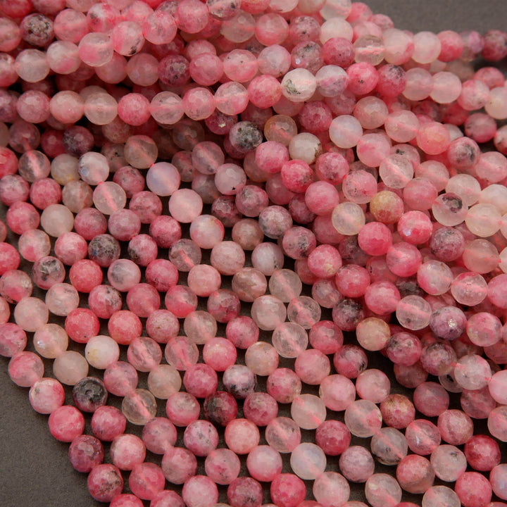 Rhodonite in Quartz · Faceted · Round · 6mm, Tejas Beads, Beads