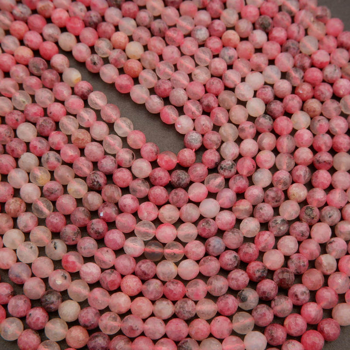 Rhodonite in Quartz · Faceted · Round · 6mm, Tejas Beads, Beads
