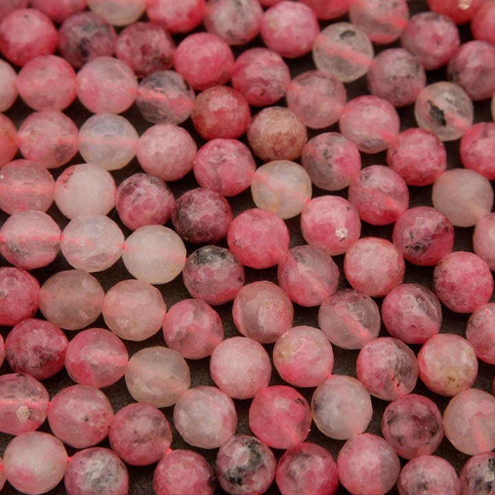Rhodonite in Quartz · Faceted · Round · 6mm, Tejas Beads, Beads