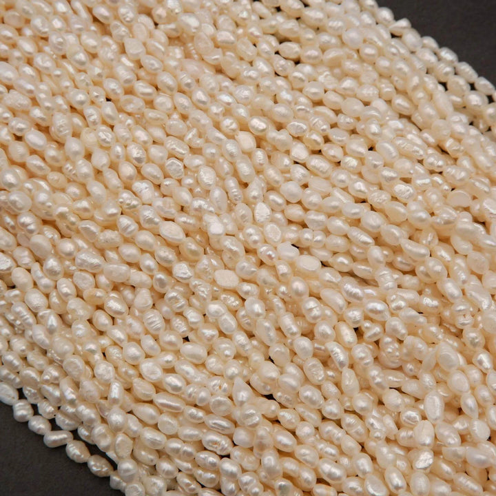 Freshwater Pearl · Keshi Rice · White · 4mm, Tejas Beads, Beads