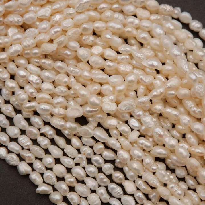 Freshwater Pearl · Keshi Rice · White · 4mm, Tejas Beads, Beads