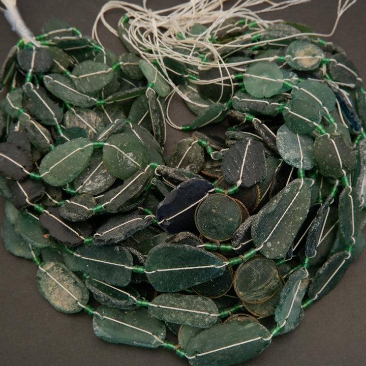 Roman Glass · Matte · Ovalish · Graduated, Tejas Beads, Beads