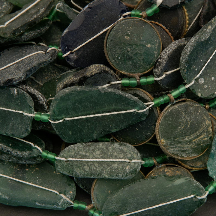 Roman Glass · Matte · Ovalish · Graduated, Tejas Beads, Beads