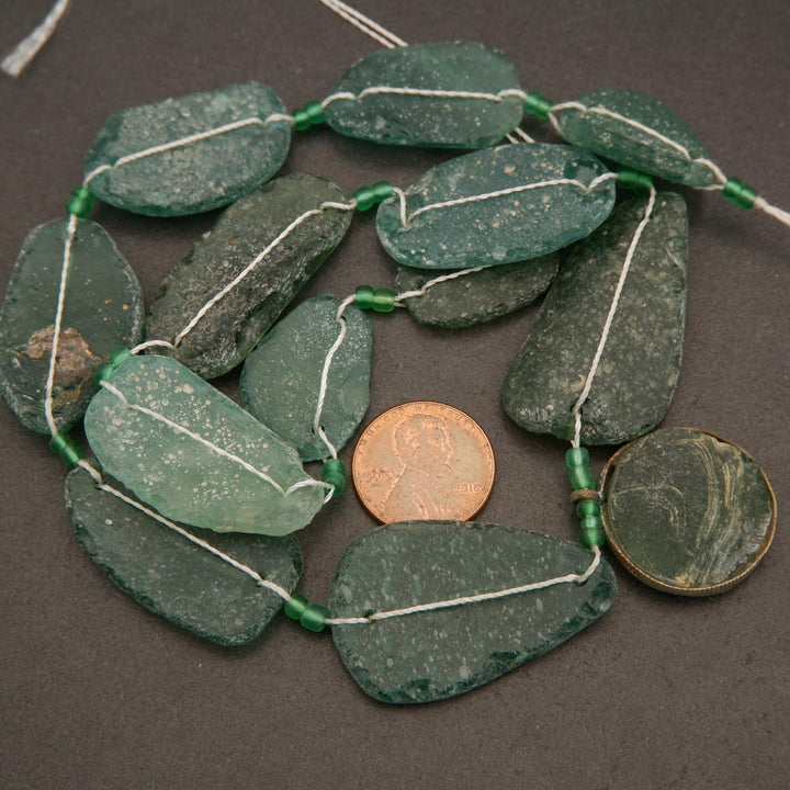 Roman Glass · Matte · Ovalish · Graduated, Tejas Beads, Beads