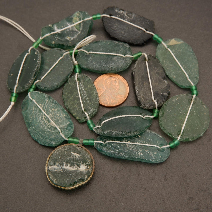 Roman Glass · Matte · Ovalish · Graduated, Tejas Beads, Beads