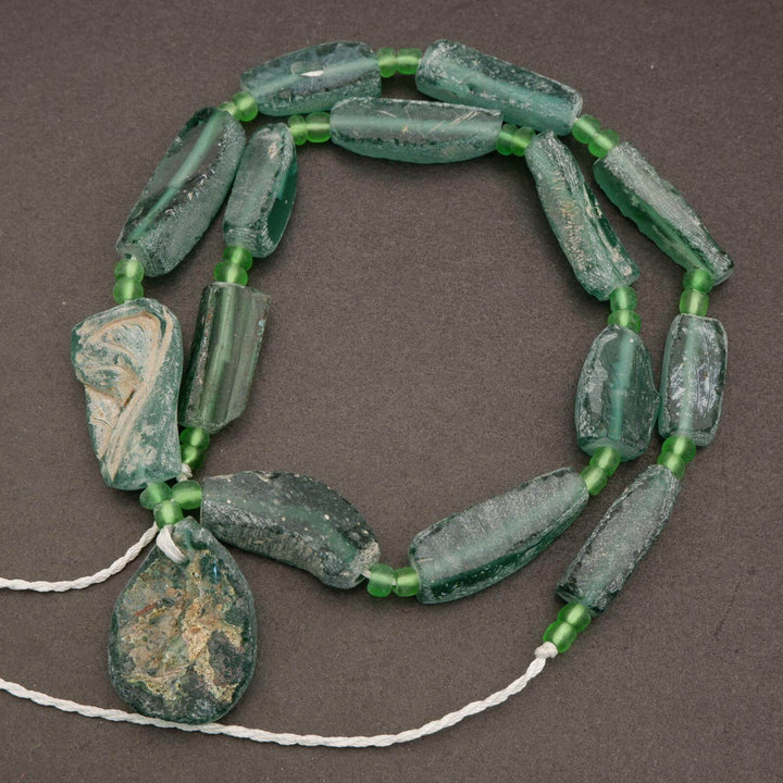 Roman Glass · Matte · Freeform Tube · Graduated 7mm to 10mm, Tejas Beads, Beads