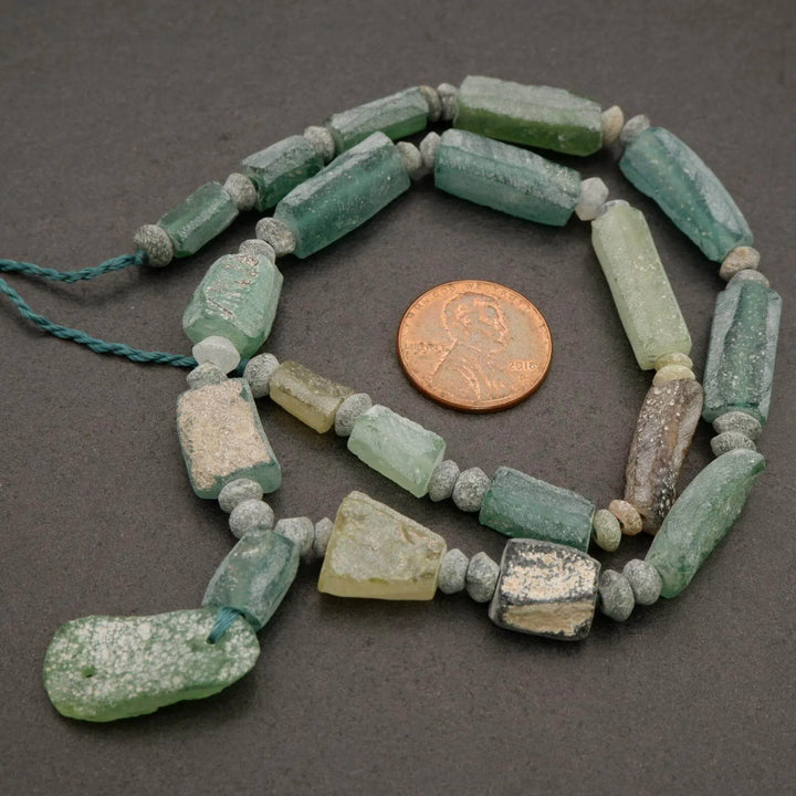 Roman Glass · Matte · Freeform Tube · Graduated 4mm to 10mm, Tejas Beads, Beads