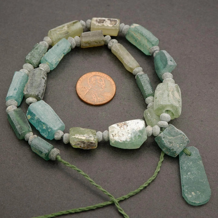 Roman Glass · Matte · Freeform Tube · Graduated 4mm to 10mm, Tejas Beads, Beads