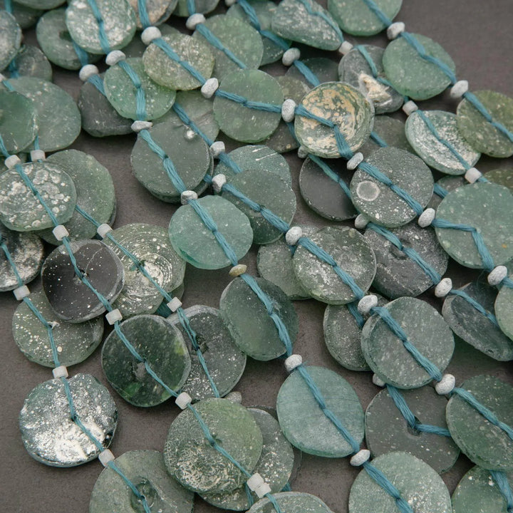 Roman Glass · Matte · Coin · Graduated, Tejas Beads, Beads