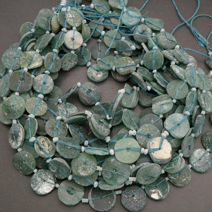 Roman Glass · Matte · Coin · Graduated, Tejas Beads, Beads