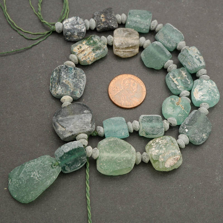 Roman Glass · Matte · Nuggets · Graduated 14mm to 20mm, Tejas Beads, Beads