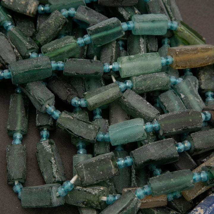 Roman Glass · Matte · Tube · 8mm, Tejas Beads, Beads